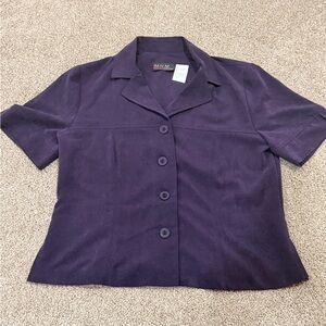 Vintage 90s Melissa Harper Purple Button-Up